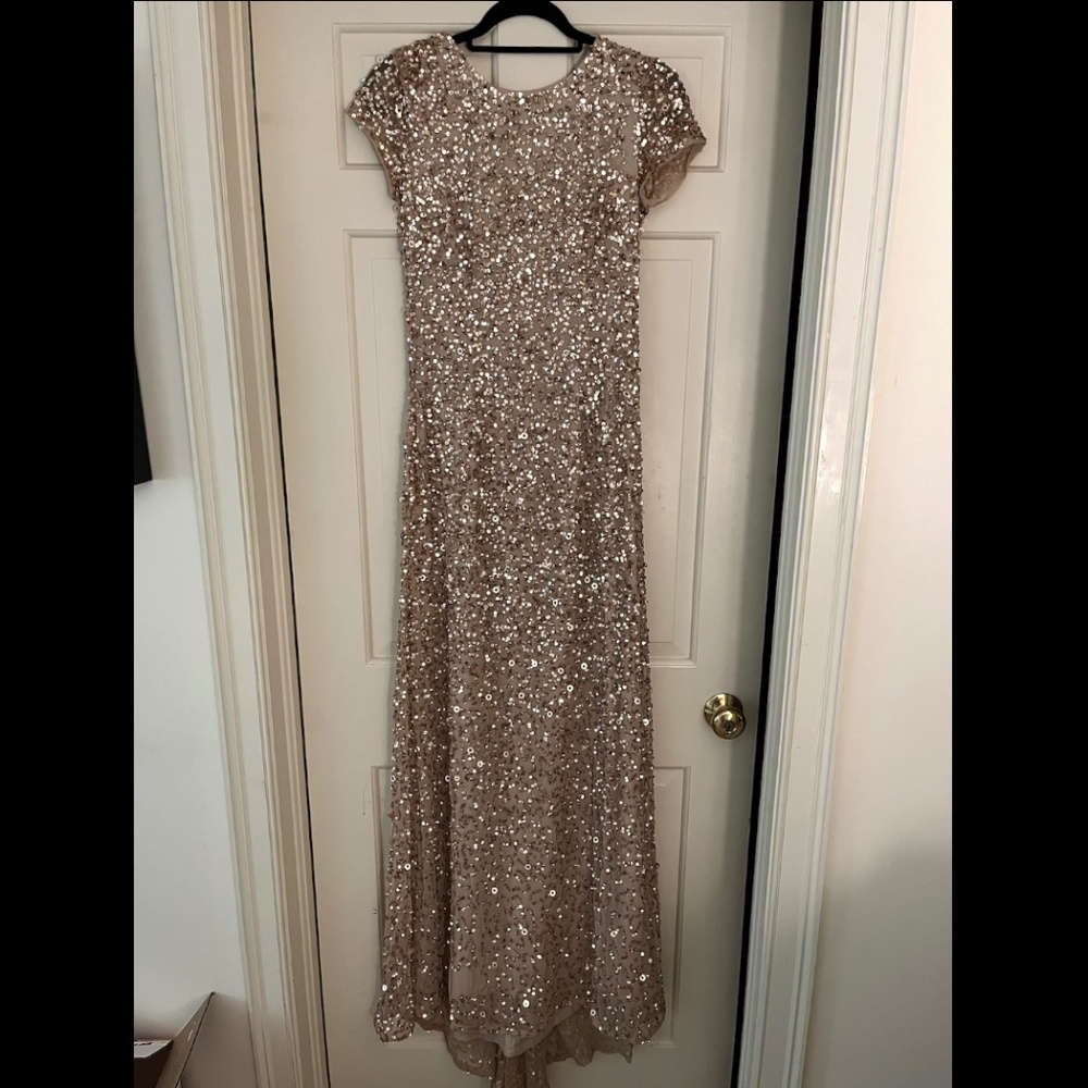 Adrianna Papell Sequin Gold Dress